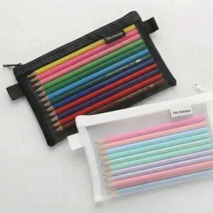 학생 사무용 데일리 필기구 문구 케이스 펜슬 수납 볼펜 파우치 망사 메쉬 학용품 필통