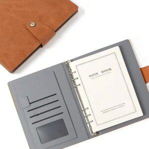 6공 바인더 다이어리꾸미기 다꾸 유선노트 레더핏 다이어리형 노트(A5) (브라운) 육공