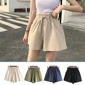 여성 린넨 숏팬츠 반바지 여자 밴딩 바지 팬츠 여름 린넨반바지 스트링 빅사이즈