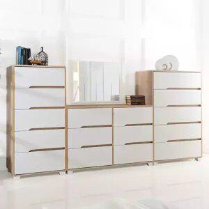 장인가구 시클리 화이트 서랍장세트(착불)