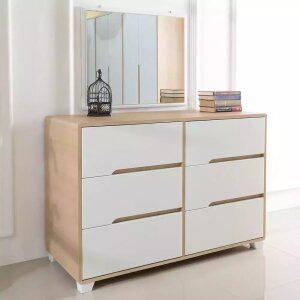 장인가구 시클리 화이트 1200 3단 와이드 서랍화장대(착불)