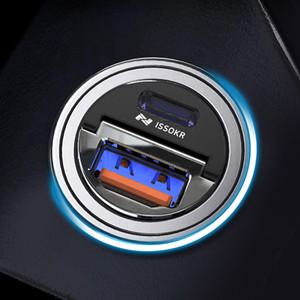 이쏘코리아 완전매립 60W 차량용 고속 충전기 PD C타입 듀얼 초고속 시거잭