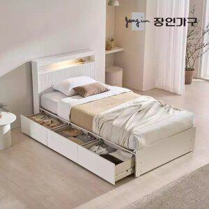 장인가구 클리브 호텔 평상형 서랍 빅수납 LED 침대 프레임 D (높이 300)+포켓폼