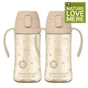 1개+1개 네이쳐러브메레 애니멀프렌즈 PPSU 원터치 빨대컵 300ml + 300ml