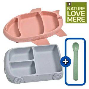 네이쳐러브메레 아기 이유식 안심 실리콘 자동차/ABC비행기 흡착식판 + 실리콘 이유식