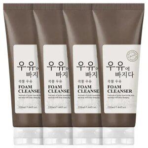우유에빠지다 우유 폼클렌징 곡물/녹차 220ml 4개