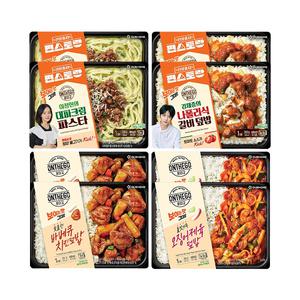 온더고 편스토랑 세트2(대파크림파스타2,갈비덮밥2,바베큐치킨덮밥2,오징어제육2)