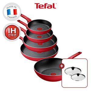 [테팔] 데일리 엑스퍼트 인덕션 5종 풀세트(팬20/24/28/32+웍28) (+레온유리두껑2개(2