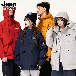 지프 JEEP SPIRIT 남녀공용 바람막이 후드 점퍼 아웃도어 윈드브레이커 자켓 속건성 캠