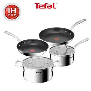 [테팔] 인덕션 퍼펙트 레지스트 티타늄3X 팬&냄비 4종(3X_팬24+팬28+편수16+양수20)