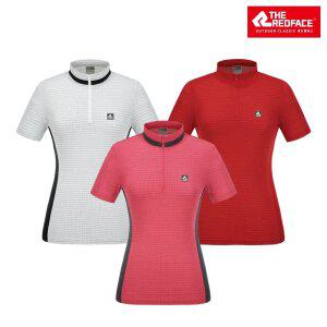 [레드페이스 본사] 여성 썸머 브리즈 하프 우먼 짚 티셔츠 REWFTSM19055