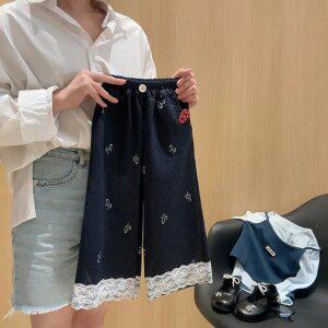 레이스 데님바지