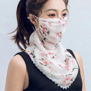 꽃무늬 여름 얇은마스크 넥워머 자전거 등산 골프 자외선차단 쿨마스크