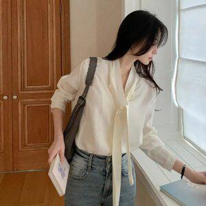 로에베 타이 블라우스