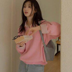 [J-BASIC] 이태리코튼 여유핏 V니트