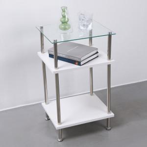 레이 화이트 모듈 수납 선반 장식장 3단 거실 유리 진열장