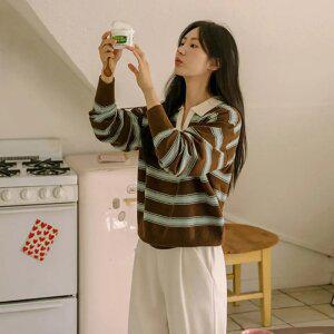 컬러 매치 카라 니트