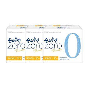 [순수한면] 제로 팬티라이너, 슈퍼롱, 20매, 3개