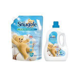 스너글 초고농축 섬유유연제 허거블코튼 용기, 2L, 1개 + 리필, 2.6L , 1개