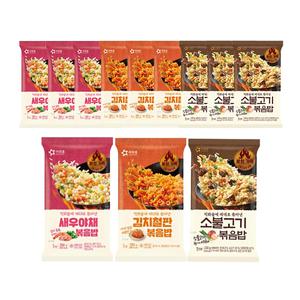 아워홈 새우볶음밥 250g+김치철판볶음밥 250g+소불고기 볶음밥 230g 각 4개 ( 총12개