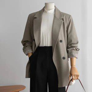 (안나앤플러스) 테일러 더블 버튼 자켓[자켓CNC65] 빅사이즈