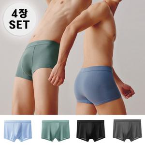 [4개세트] 빅사이즈 남성 쿨 심리스 경량 사각팬티 사각드로즈(4color)