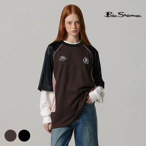 [택가 88,000원] 벤셔먼 우먼 새틴 풋볼 져지 레글런 티셔츠 BOCTS851F