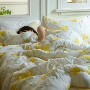 플로라 옐로우가든 텐셀 모달100% 저자극 무소음 차렵이불