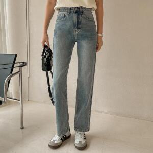 [시크릿라벨] [탄탄해요/일자핏] 워싱 데님 팬츠