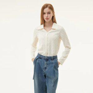 조직감 오픈카라 블라우스 PQ3WB961