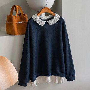 (안나앤플러스) A. 에이린 프릴 배색 티셔츠[티셔츠D1127H01] 빅사이즈