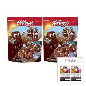 켈로그 오곡 첵스초코 스노우초코볼 420g, 2개+증정(프로틴 그래놀라 제로슈거 40g, 2
