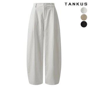 여성 원버튼 밴딩 포켓 커브드 팬츠