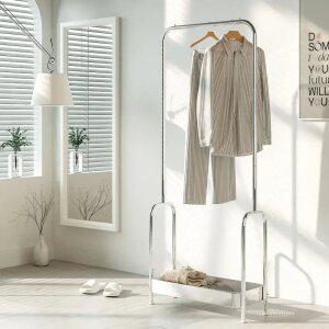 KM-R6701SS 스탠드 미드센츄리 수납 스테인리스트롤리 행거 1단 600 다용도 스탠드 옷