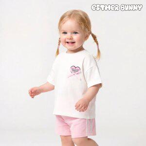 [에스더버니리틀] 하트자수리본티셔츠