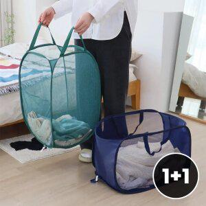 접이식 메쉬 빨래 바구니 원터치 세탁 보관 햄퍼 다용도 장난감 수납