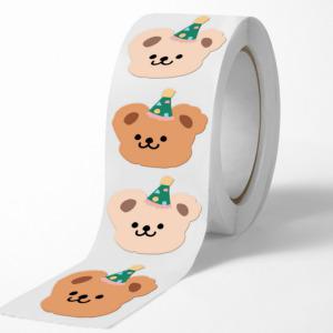 생일 곰돌이 선물 포장 답례품 롤 스티커 200p