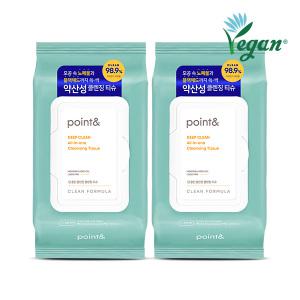 (40%+7%묶음할인)포인트 딥클린 올인원 클렌징티슈 80매 2개
