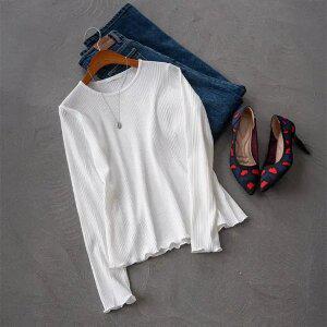 (안나앤플러스) 포엔 골지 웨이브 티셔츠[티셔츠ECY30] 빅사이즈