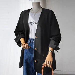 (안나앤플러스) 미넷 노카라 버튼 자켓[자켓DRN66] 빅사이즈