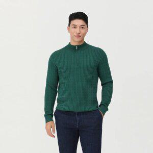 [PAT 남성] 케이블 반집업 니트_QK13401