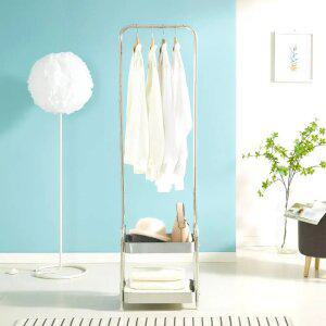 모던 스틸 수납 행거 2단 400 스탠드 옷걸이 행거 드레스룸 수납선반 미니 옷장