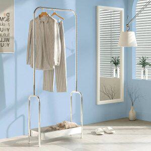 모던 스틸 수납 행거 1단 600 스탠드 옷걸이 행거 드레스룸 수납선반 미니 옷장
