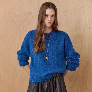 [MAXZA] 스팽글 글리터 믹스 헤어리 니트 풀오버