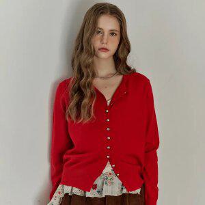 [MAXZA] 메탈릭 버튼 라운드넥 니트 가디건