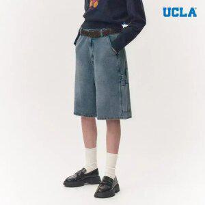 [택가 79000] [UCLA] 남녀공용 와이드핏 풀밴딩 카고 데님 팬츠(UB3DH1A)