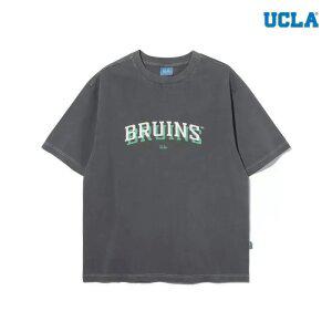 [택가 69000] [UCLA] 남녀공용 세미 오버핏 브루인스 컬러 로고 피그먼트 반팔 티셔츠