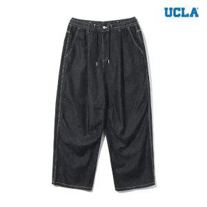 [택가 99000] [UCLA] 남녀공용 풀밴딩 오픈 원턱 와이드핏 데님팬츠(UB4DP3A)