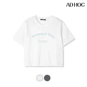[택가 59000] [애드호크] 여성 모먼트 레터링 포인트 크롭 반팔티(HBRSTA2)