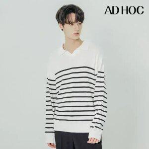 [택가 69000] [애드호크] 남성 스트라이프 칼라 스웨터(HZ1LK03)